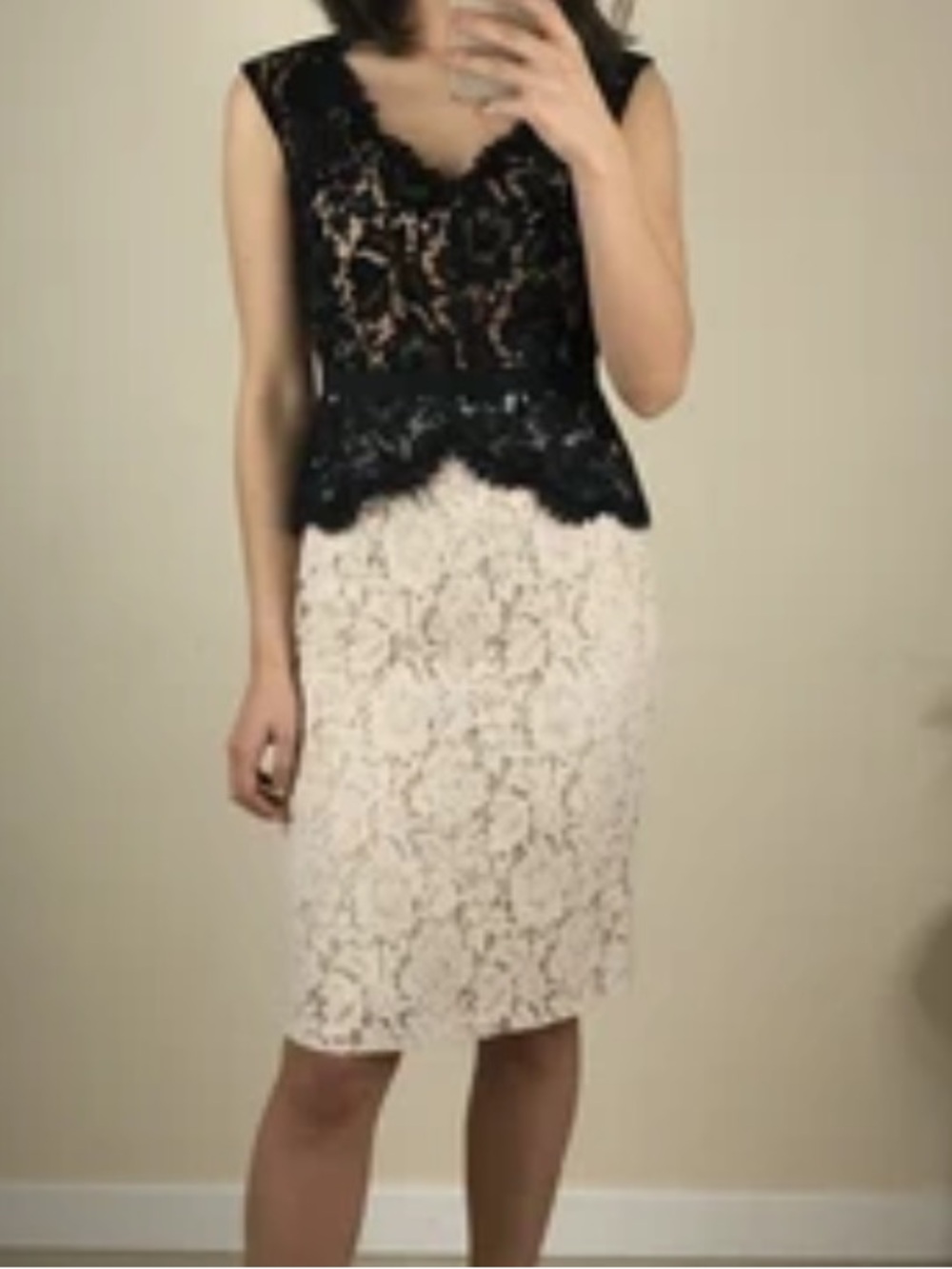 ELIZA J Short Sleeve V-Neck Lace Sheath cocktail Dress women’s size 6 NWT